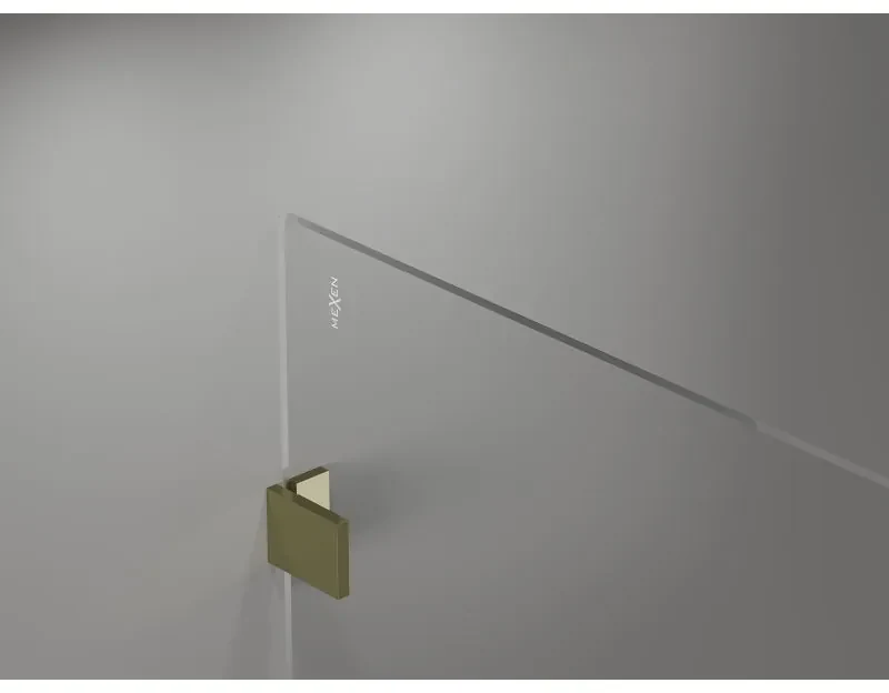 Mexen Lunar sprchová stena pravá 150 x 200 cm, 8mm číre sklo, zlatá lesklá, 830-150-000-50-00-P