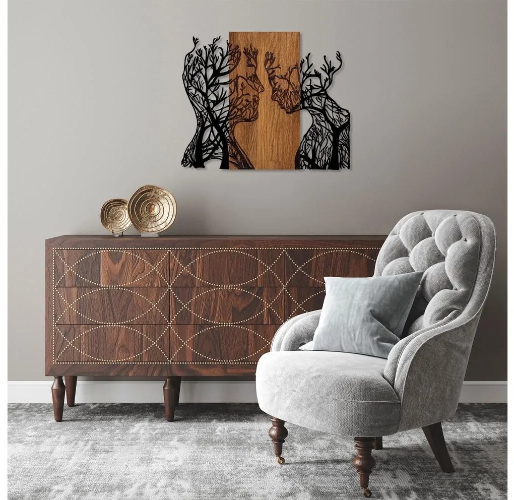 Asir Nástenná dekorácia 70x58 cm stromy života drevo/kov AS1713