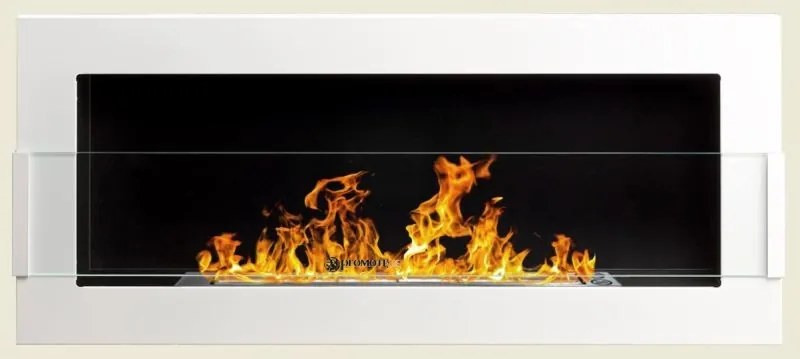 Závesný biokrb na stenu AIASA BIELY SO SKLOM 90x40x12