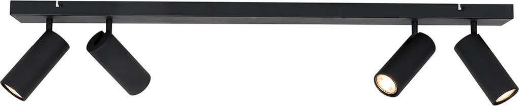 Inteligentný stropný reflektor čierny 4-svetelný nastaviteľný vrátane 4 Wifi GU10 50mm - Renna