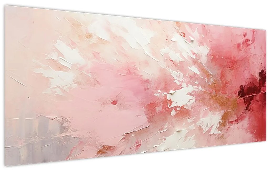 Obraz - Ružový abstrakt (120x50 cm)