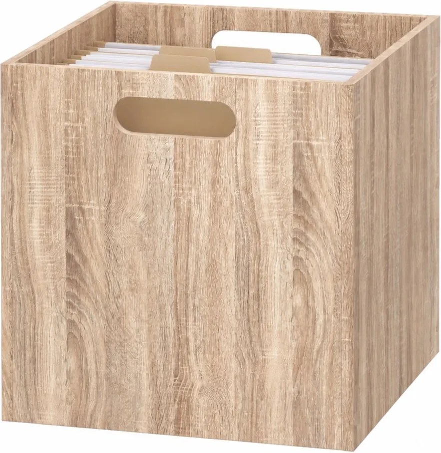 Úložný box Wood, 31x31x31 cm, hnedá