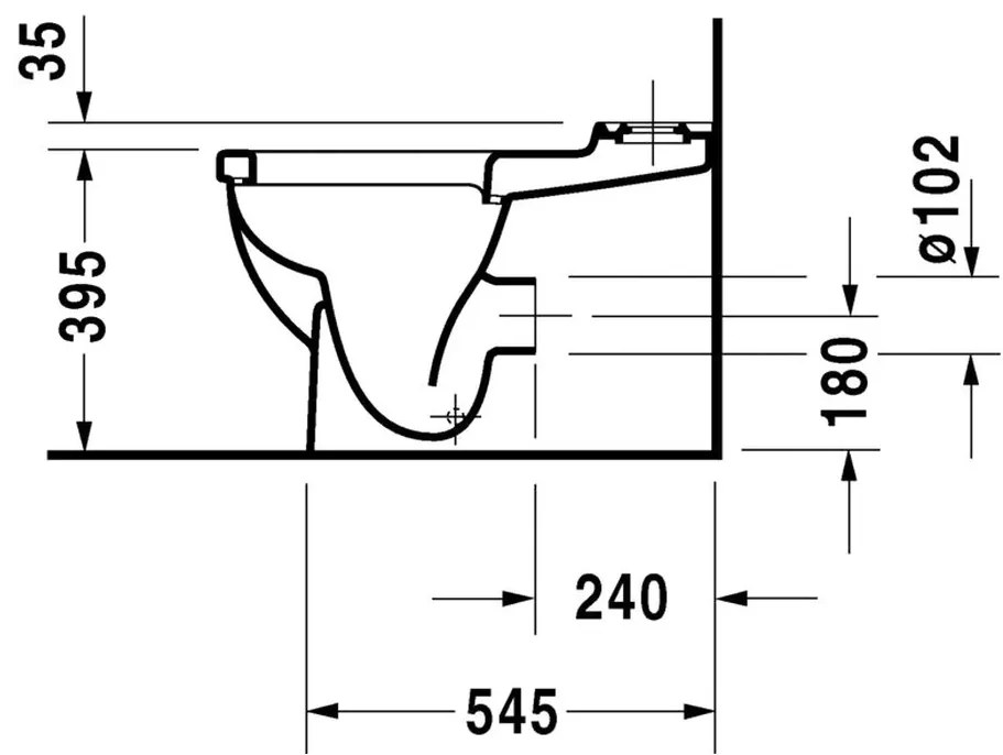 Duravit Starck 3 - Stojace kombi WC, 4,5 l, 360 x 655 mm, biele 0128090064