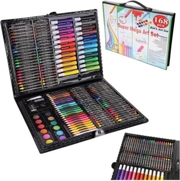 Výtvarná sada Mega Art Set na maľovanie 168 ks čierná