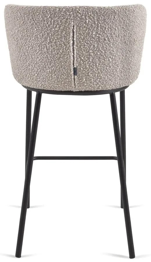Svetlosivá barová stolička (výška sedadla 65 cm) Ciselia – Kave Home