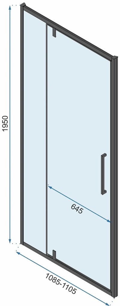Rea Rapid Swing, 3-stenový sprchovací kút 100 (dvere) x 90 (stena) x 90 (stena) x 195 cm, 6mm číre sklo, zlatý lesklý profil, KPL-09414