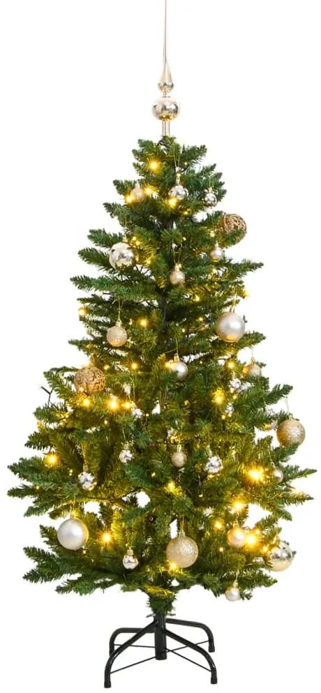 Umelý výklopný vianočný stromček 150 LED a sada gúľ 120 cm 3210093