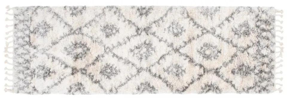 Kusový koberec shaggy Azteco krémovo sivý 2 atyp 80x250cm