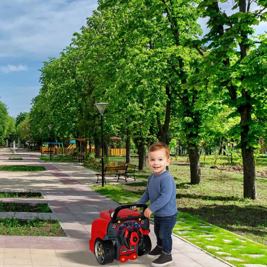 KIK Interaktivní autíčko Mechanik s rozebíratelným motorem a odrážedlo,