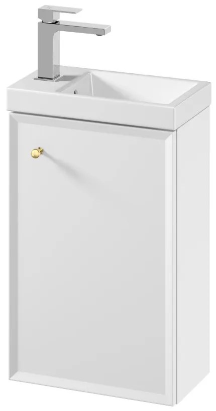 Cersanit Mille, závesná WC skrinka 392x214x590 mm + keramické umývadlo Como, biela matná, S801-568