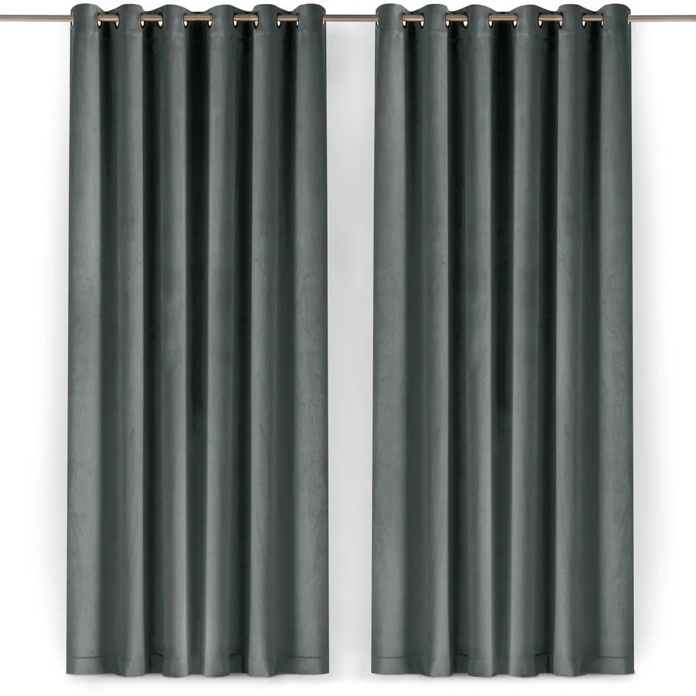 Tmavosivý zamatový dimout záves 530x300 cm Velto – Filumi