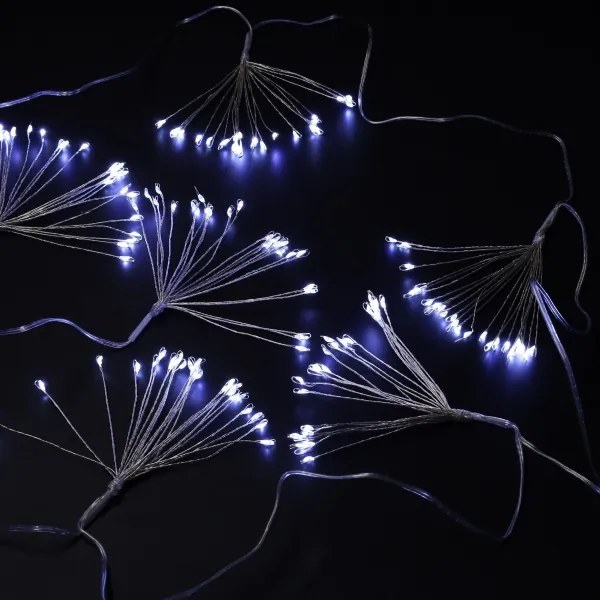 Brilagi - LED vonkajší vianočný reťazec 150 LED, 5 m, IP44, studená biela, efekt ohňostroja