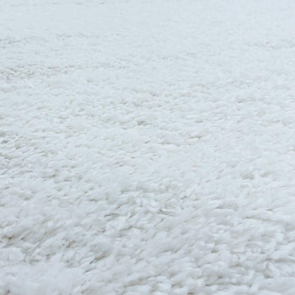 Ayyildiz koberce Kusový koberec Fluffy Shaggy 3500 white kruh - 120x120 (priemer) kruh cm