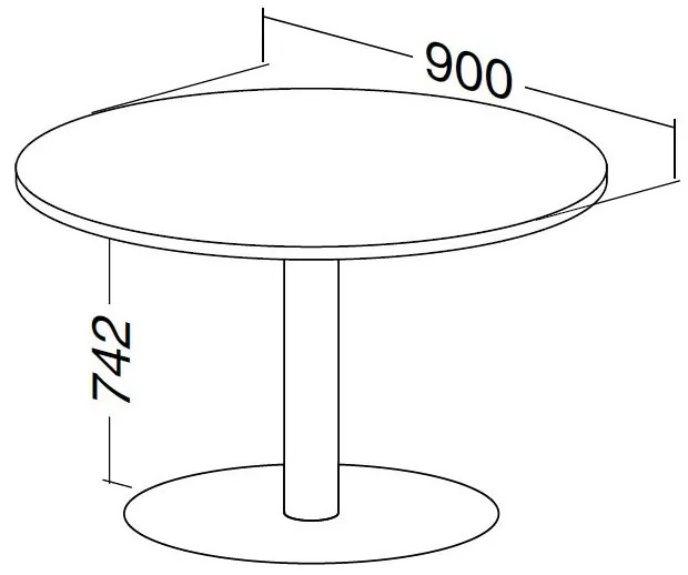 Konferenčný stôl ProOffice priemer 90 x 74,2 cm, buk