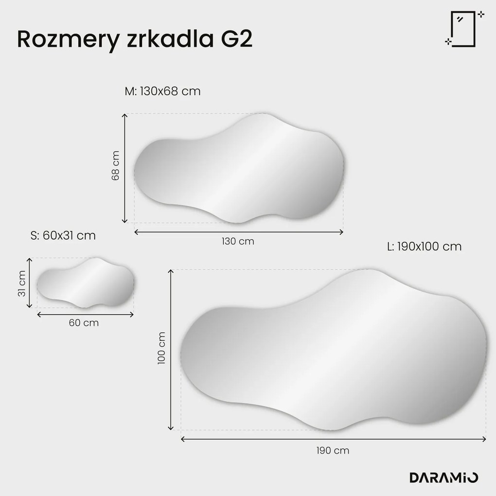 Zrkadlo v tvare oblaku s LED osvetlením G2