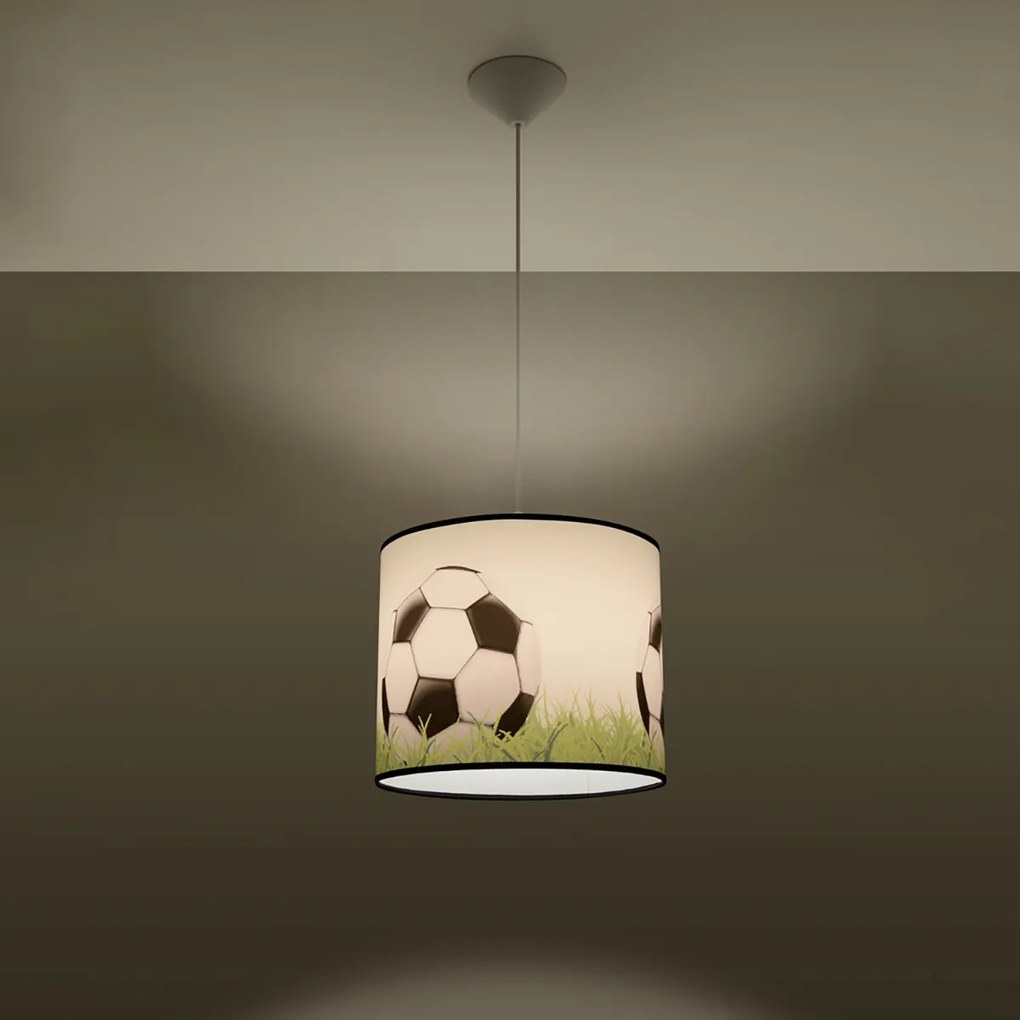 Detské závesné svietidlo Ball C, 1x plastové tienidlo so vzorom, (fi 30cm)