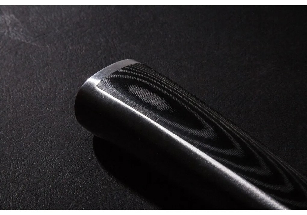 G21 Damascus Premium sada nožov v bambusovombloku, 4 ks + brúsny kameň