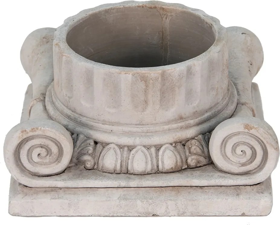 Cementový kvetináč v tvare hlavice antického stĺpu Dórsky - 21*21*11 cm