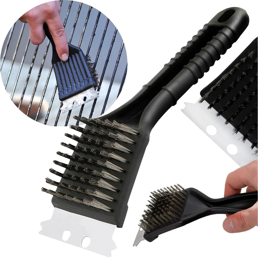 Čistiaca kefka na drôtený gril 2 v 1