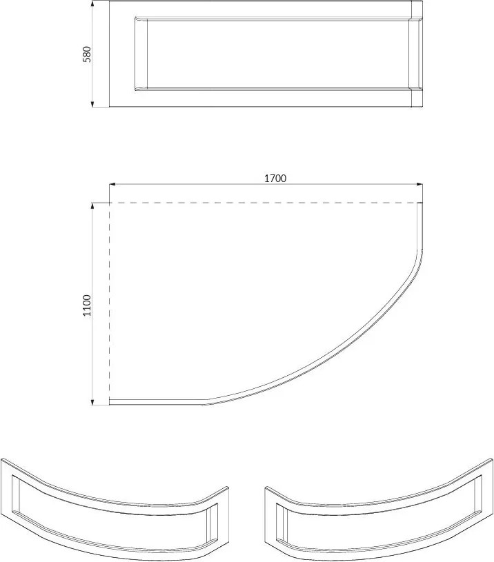 Cersanit Kaliope, vaňový panel 170cm pravý/ľavý, biela, S401-127