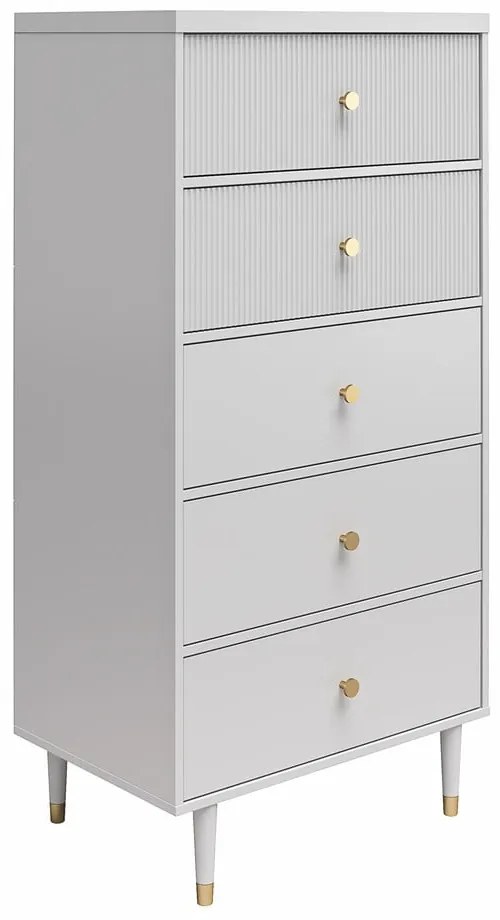 Svetlosivá vysoká komoda 70x141 cm Elizabeth – CosmoLiving by Cosmopolitan