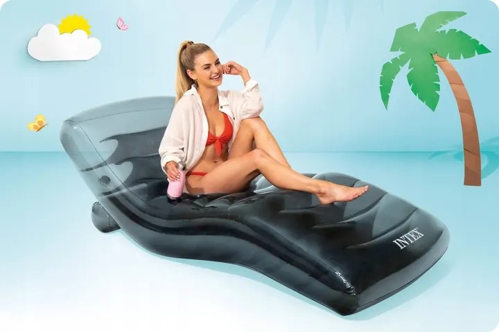 Nafukovací matrac na plávanie Black 191x99cm INTEX