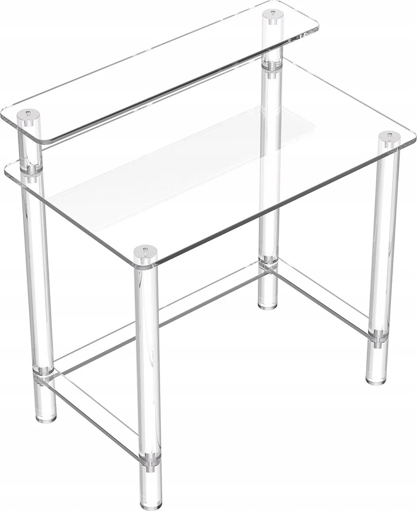 Obdĺžnikový písací stôl Vevor 80 x 50 x 88 cm priehľadný