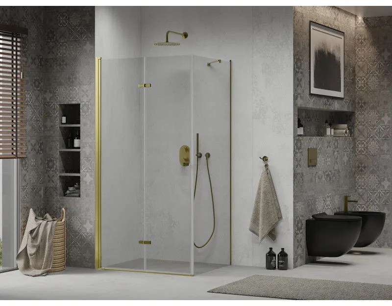 Mexen Lima sprchovací kút 70x90 cm, priehľadná, zlatá, 856-070-090-50-00