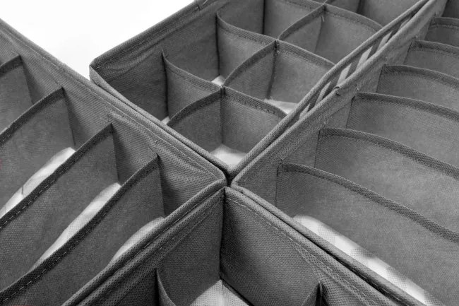 Sada štyroch organizérov SKUFF sivá / biela (4 ks)