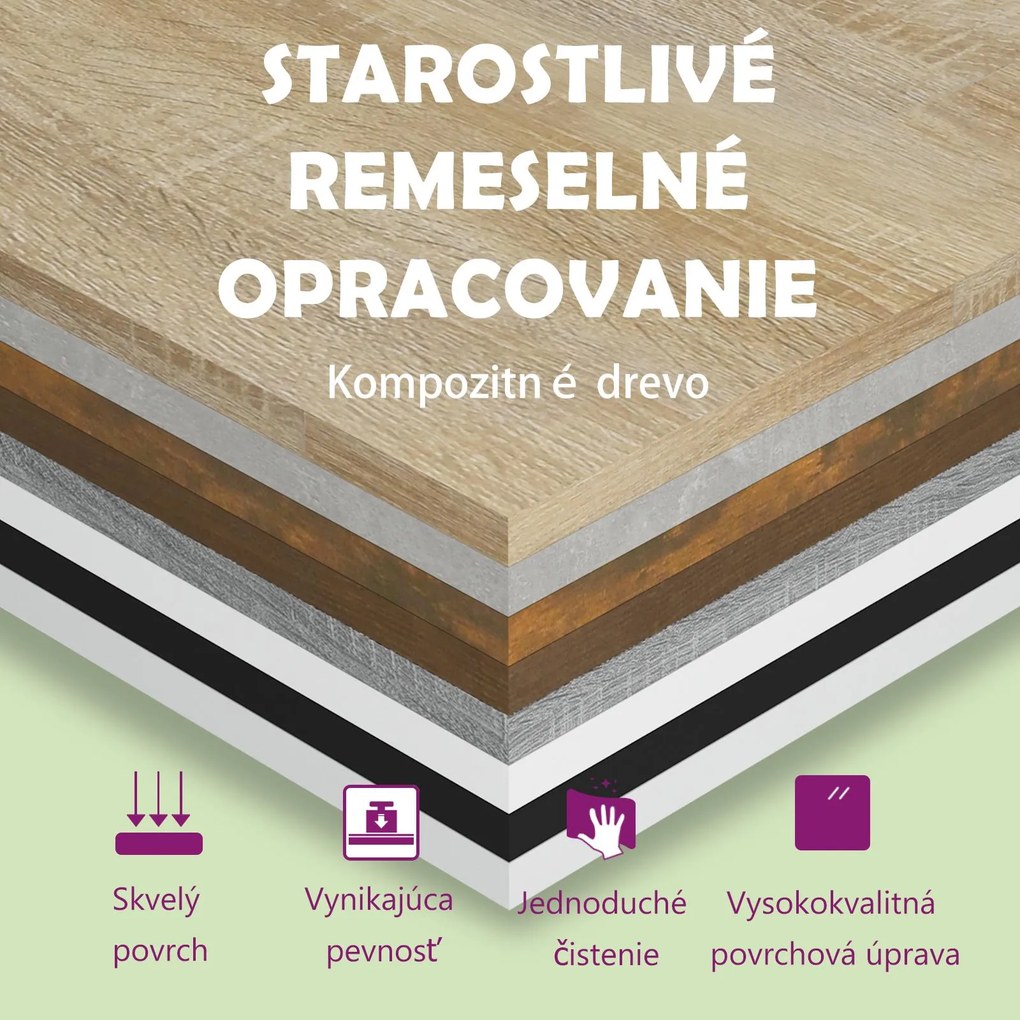Konferenčný stolík, dub sonoma 102x55,5x40 cm, kompozitné drevo