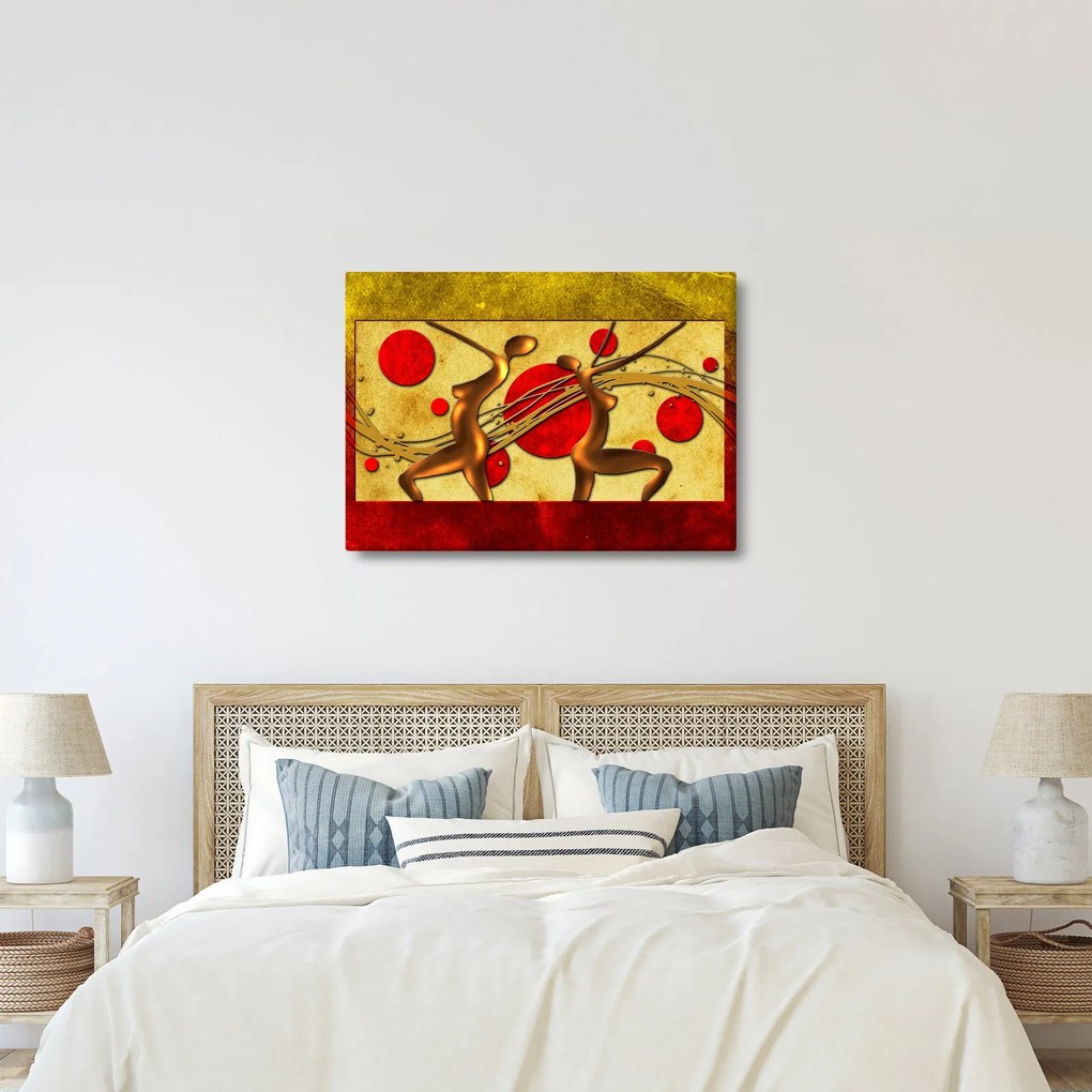 Abstraktný obraz s dvoma ženami (70x50 cm)
