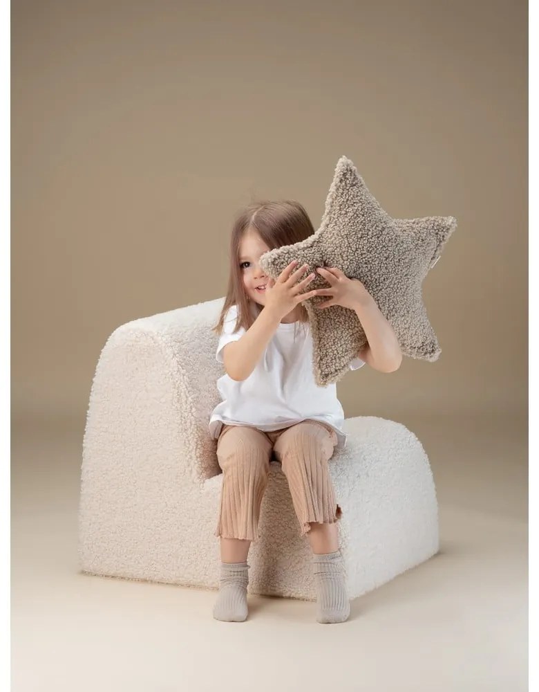 Krémové detské kresielko z textílie buklé Cloud – Wigiwama