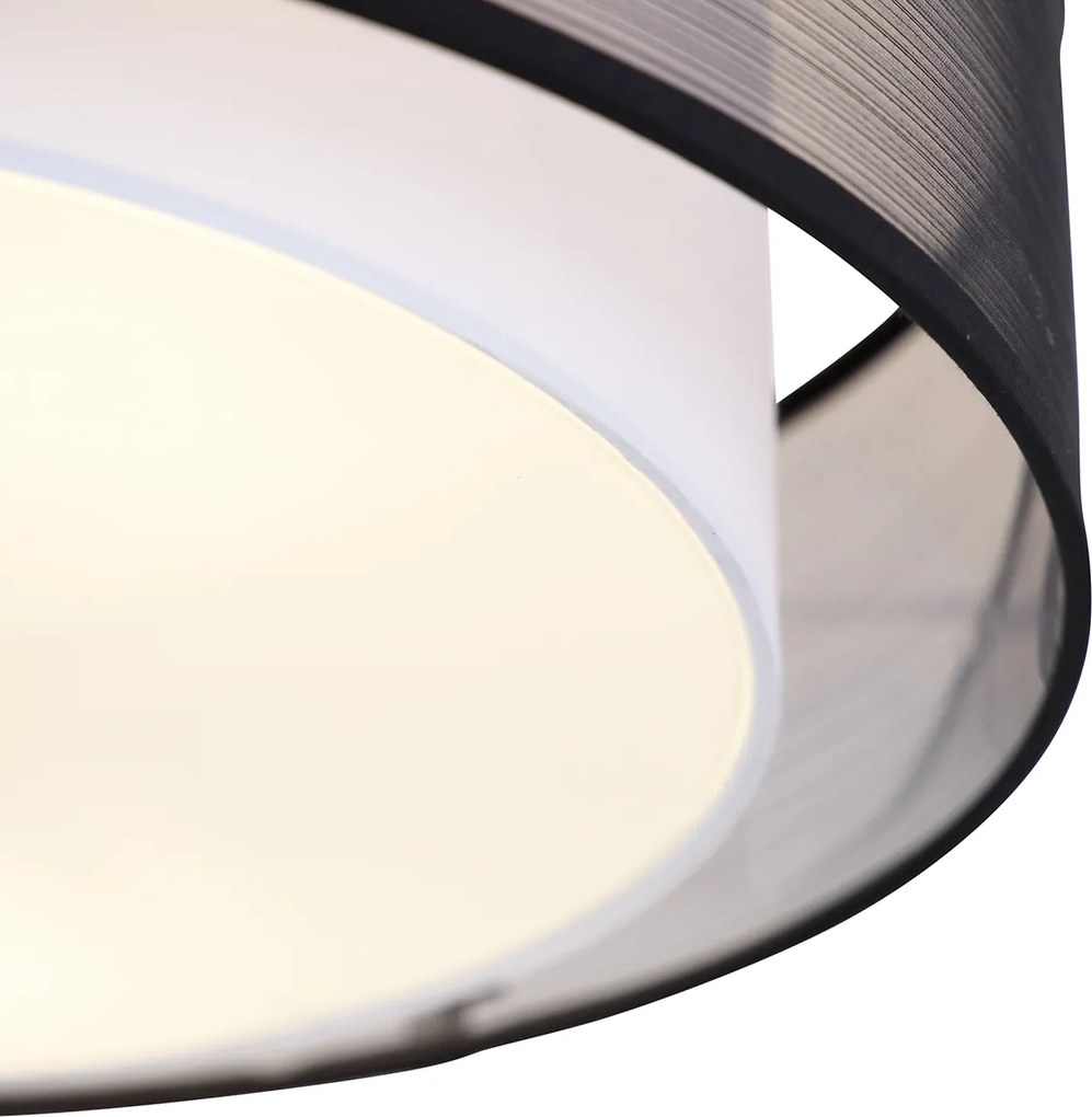 Inteligentné stropné svietidlo čierne s bielou 50 cm vrátane 3 Wifi A60 - Drum Duo