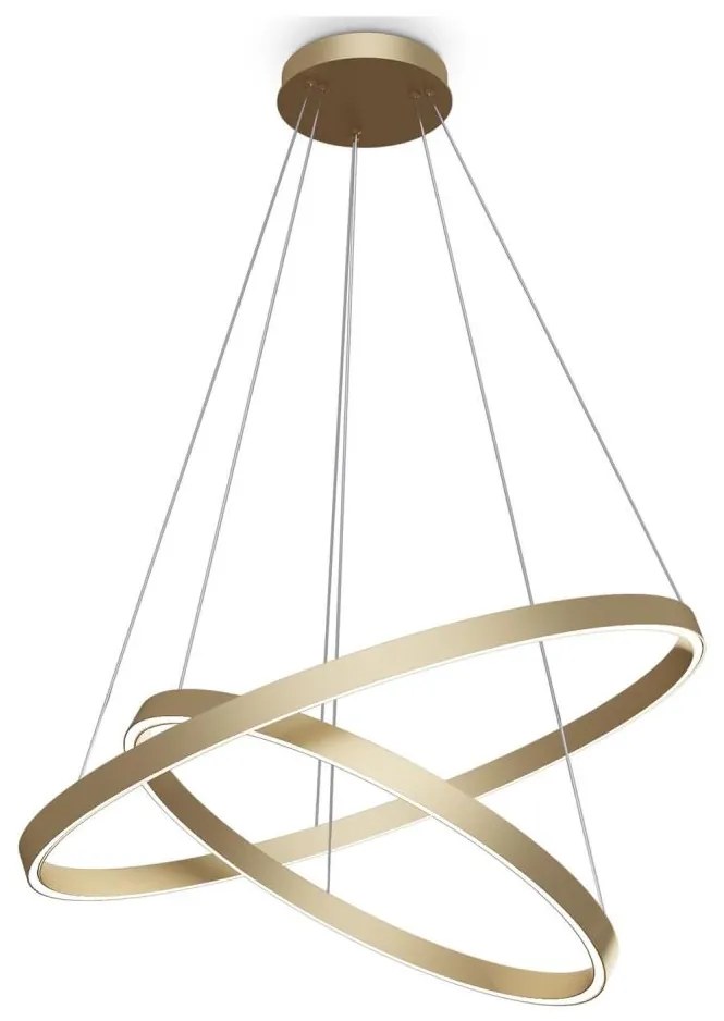 Maytoni MOD058PL-L74BS3K - LED Luster na lanku RIM LED/88W/230V pr. 80 cm zlatá