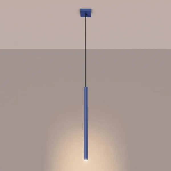 Sollux SL.2125 - Závesné svietidlo PASTELO na lanku 1xG9/8W/230V modrá