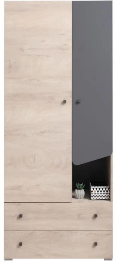 Skriňa Delta 80 DL3 dub/antracit