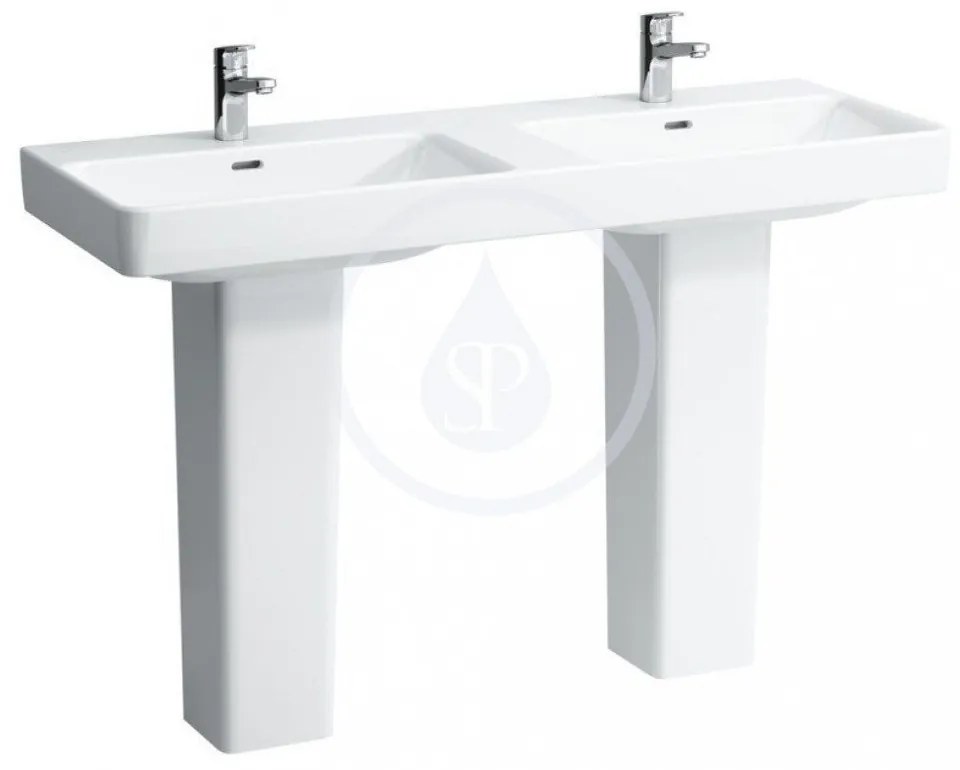 LAUFEN Pro S Dvojumývadlo, 1300 mm x 460 mm, 3 otvory na batériu, s LCC, biela H8149684001081