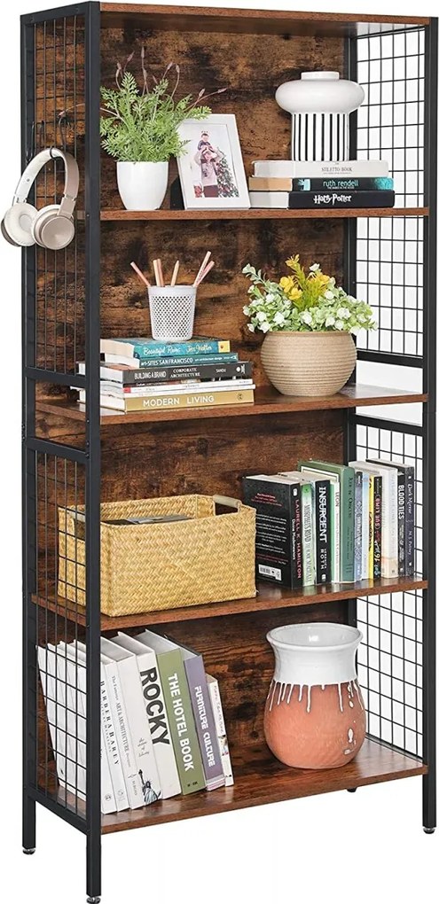 Knižnica VASAGLE Monica hnedá/čierna