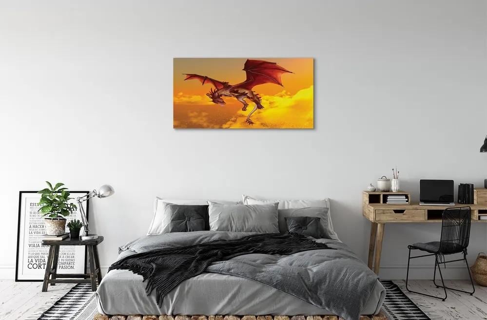 Obraz canvas Zamračené oblohy drak 120x60 cm