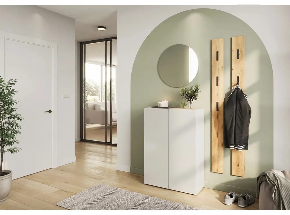 Biela predsieňová zostava v dekore duba 104x200x33 cm Alviano – Germania