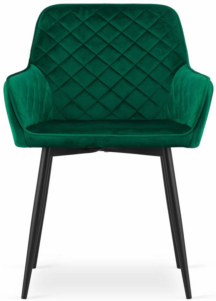 Vintino kreslo NOLA Velvet - smaragdovo zelena farba, nohy čierne - vintino.sk