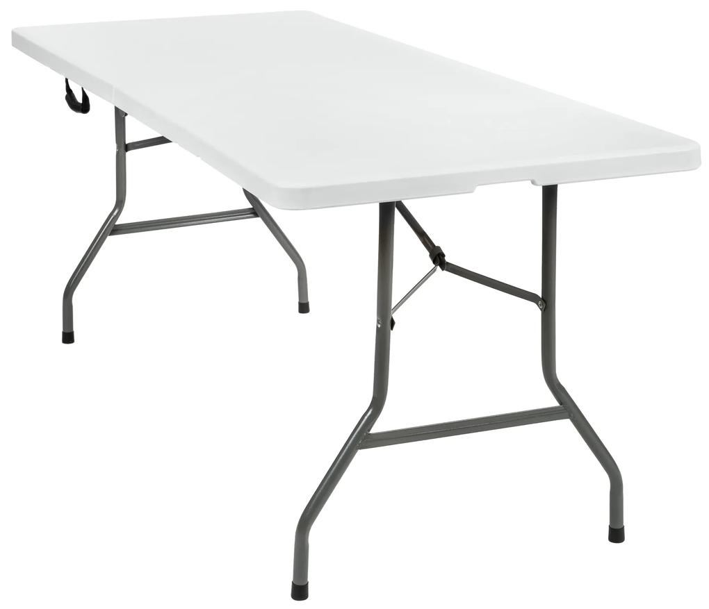 tectake 402153 záhradný stôl skladací biely 183x76x74cm - biela