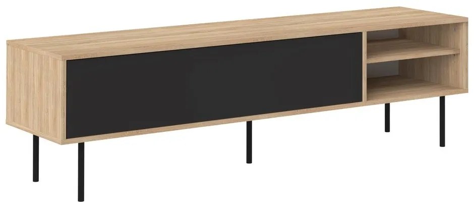 TV stolík v dekore duba v čierno-prírodnej farbe 165x40 cm Ampère – TemaHome