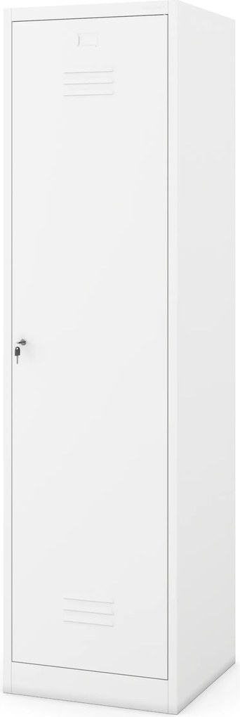 Kovová viacúčelová skriňa AGNES, 500 x 1850 x 500 mm, biela