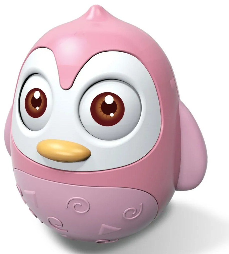 Hojdacia hračka Baby Mix Penguin ružová, 14 cm