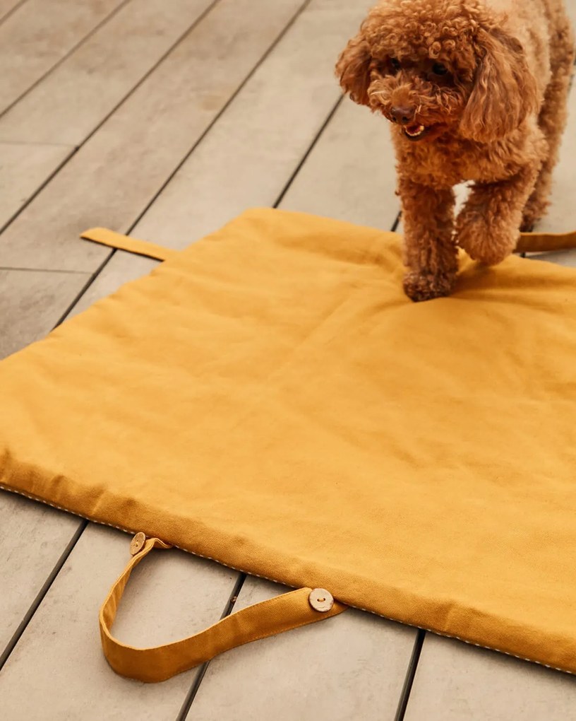 Prenosná deka pre domácich maznáčikov furta 60 x 80 cm horčicová MUZZA