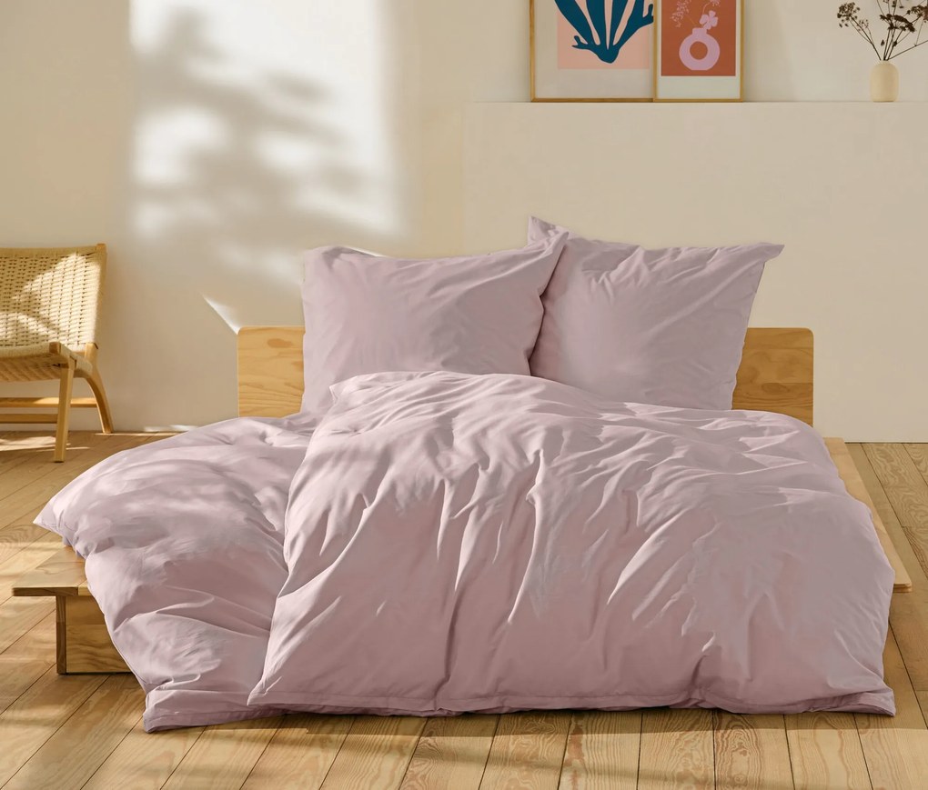 Posteľná bielizeň z perkálu, ružová, štandardná veľkosť