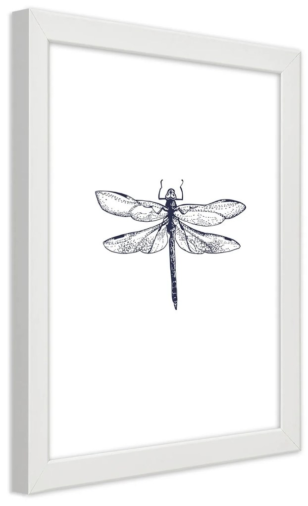 Gario Plagát Vážka nakreslená Farba rámu: Bez rámu, Rozmery: 40 x 60 cm