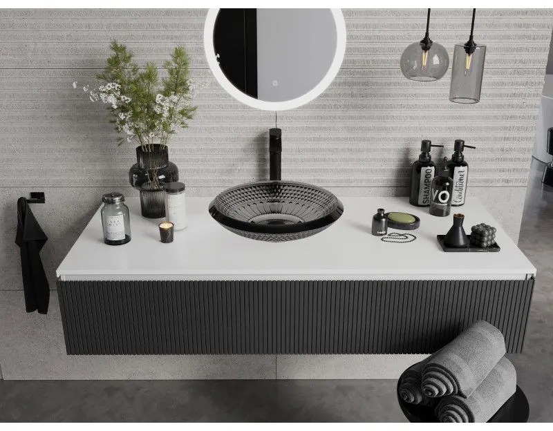 Mexen Heba, sklenené umývadlo na dosku 45 x 45 cm, čierna, 24064570