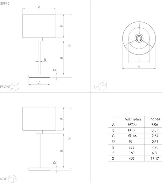 Eglo 39975 - Stolná lampa CASUARITA 1xE27/40W/230V modrá/zlatá